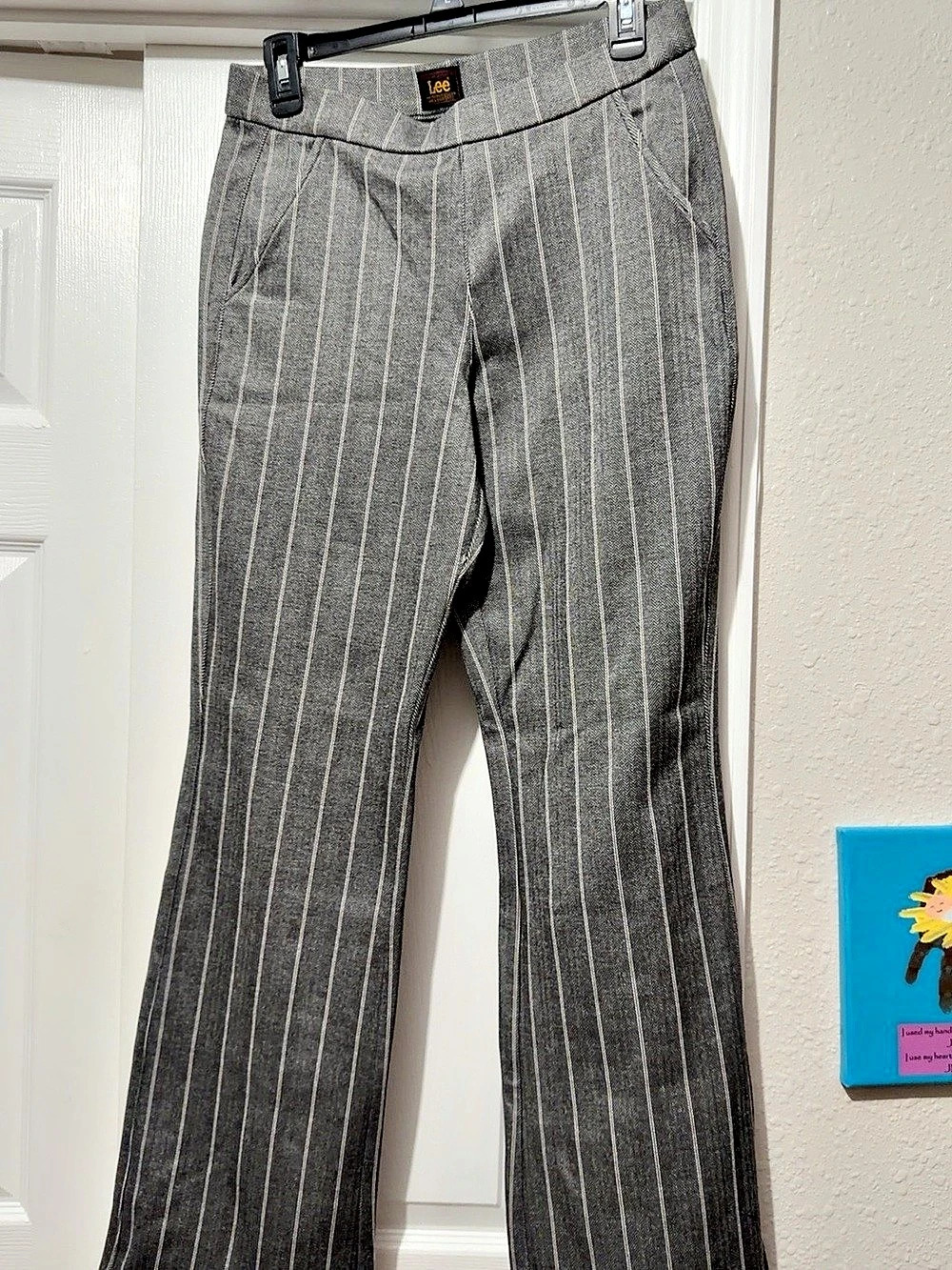 Lee Women's Comfort Waist Pull On Bootcut Pant Pinstripe Pants